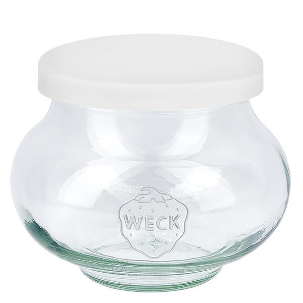 560ml pot à bijoux WECK avec couvercle en silicone blanc