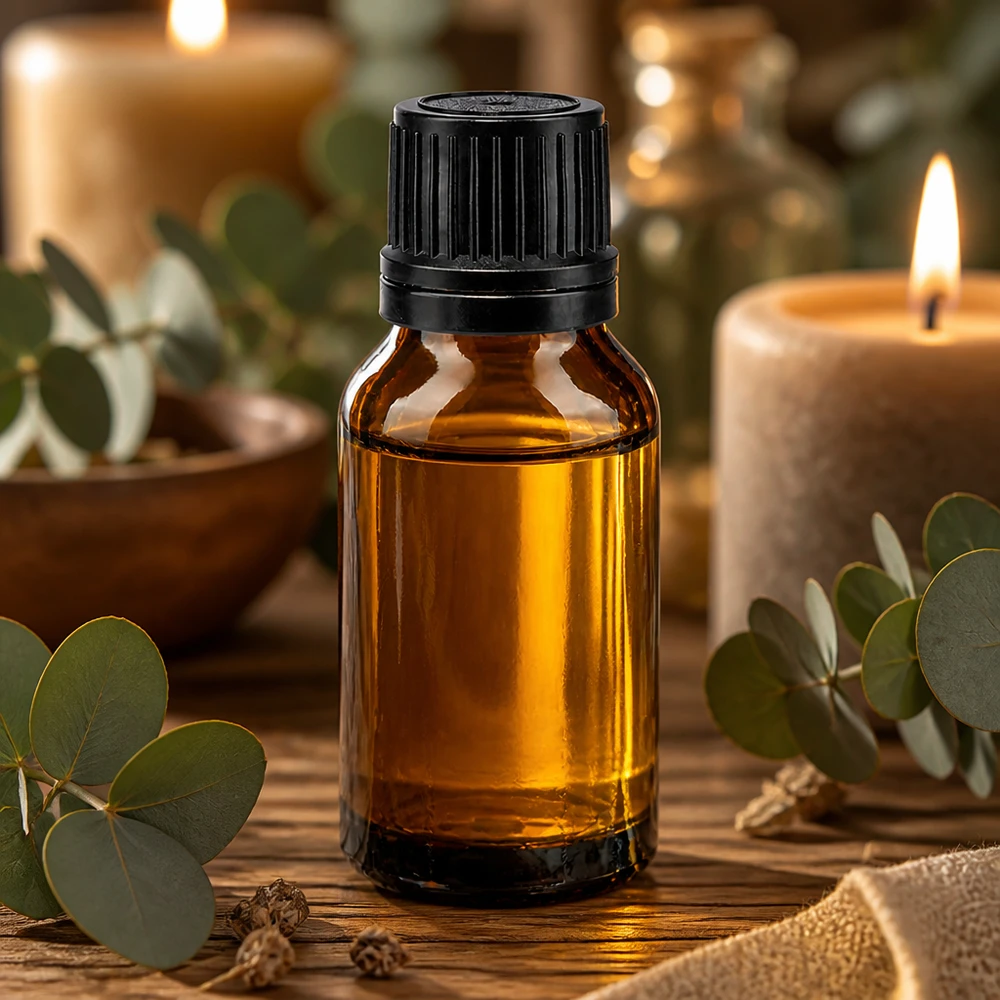 Petit flacon de pharmacie en verre brun de 15 ml avec bouchon à vis à l'épreuve des enfants, destiné aux huiles essentielles