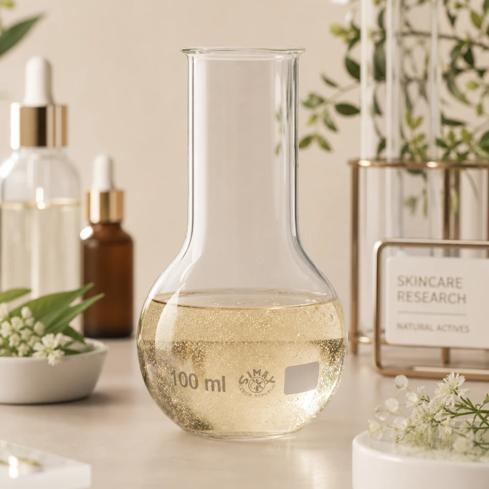 Ballon à fond plat 100 ml à col large, en verre borosilicate avec bord renforcé Flacon compact de 100 ml à col large, idéal pour les petites quantités d'échantillons