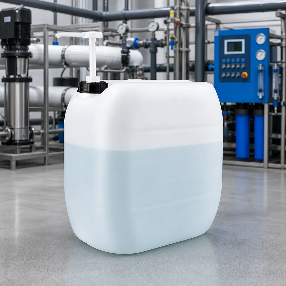 Jerrican de 30 litres avec pompe doseuse Bidon semi-transparent de 30 L avec indicateur de niveau et pompe doseuse intégrée