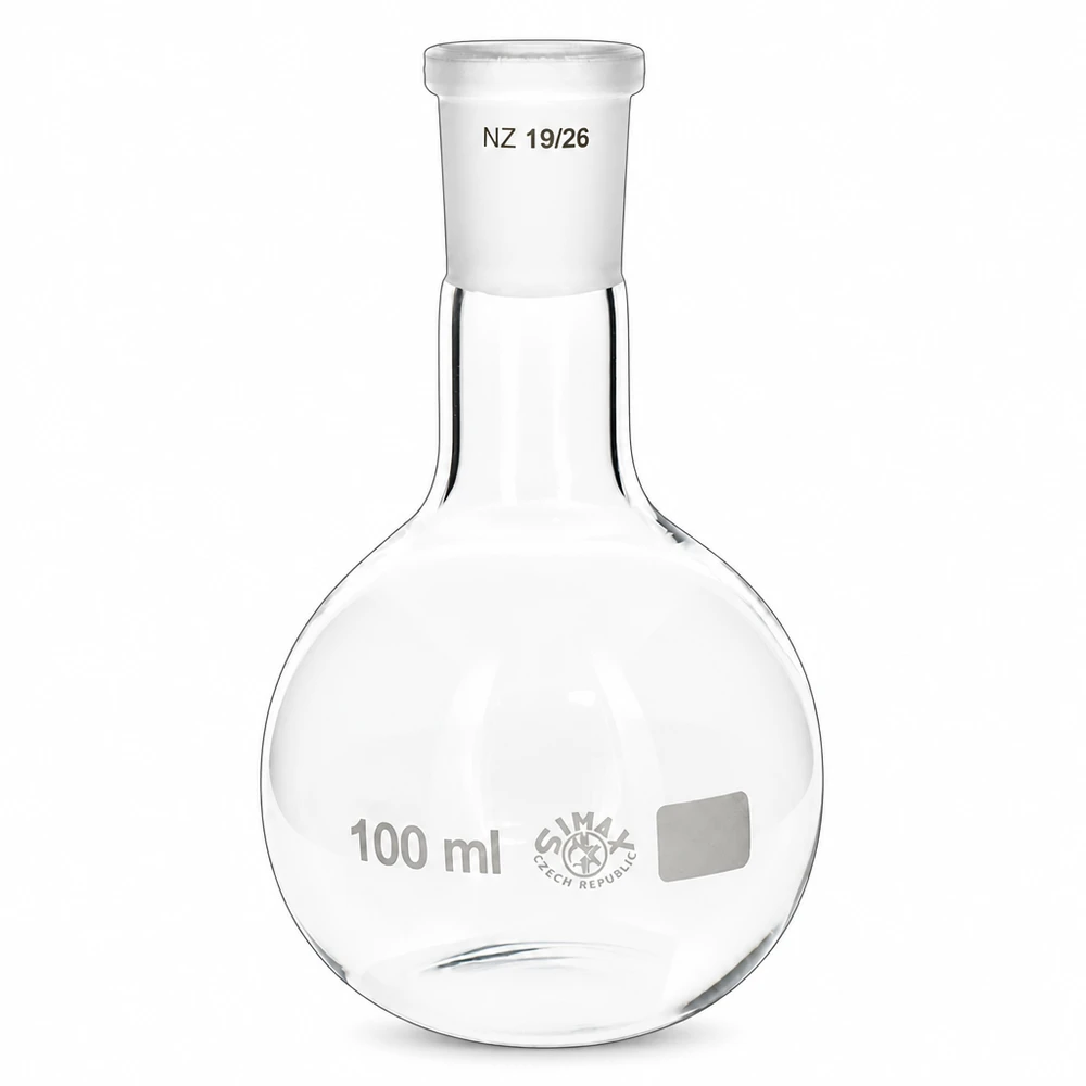 Ballon à fond rond de 100ml avec raccord à rodage 19/26 pour la chimie organique