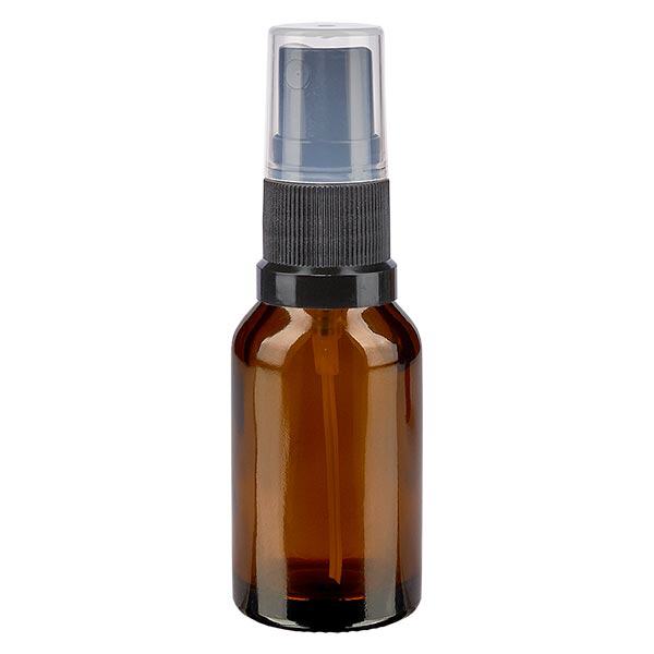 Flacon de pharmacie brun 15ml embout spray noir