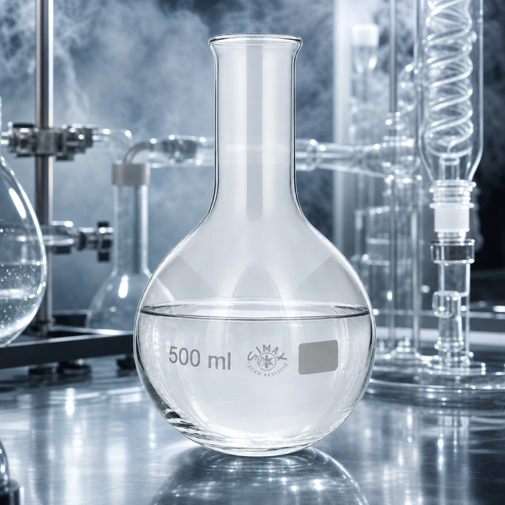 Ballon à fond rond 500ml avec col étroit pour les procédés de distillation et de concentration