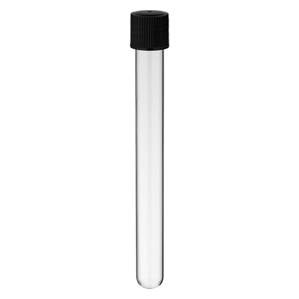 Verre à réaction 160x16mm verre borosilicaté avec pas de vis et bouchon à vis Verre à réaction 160x16mm verre borosilicaté avec pas de vis et bouchon à vis