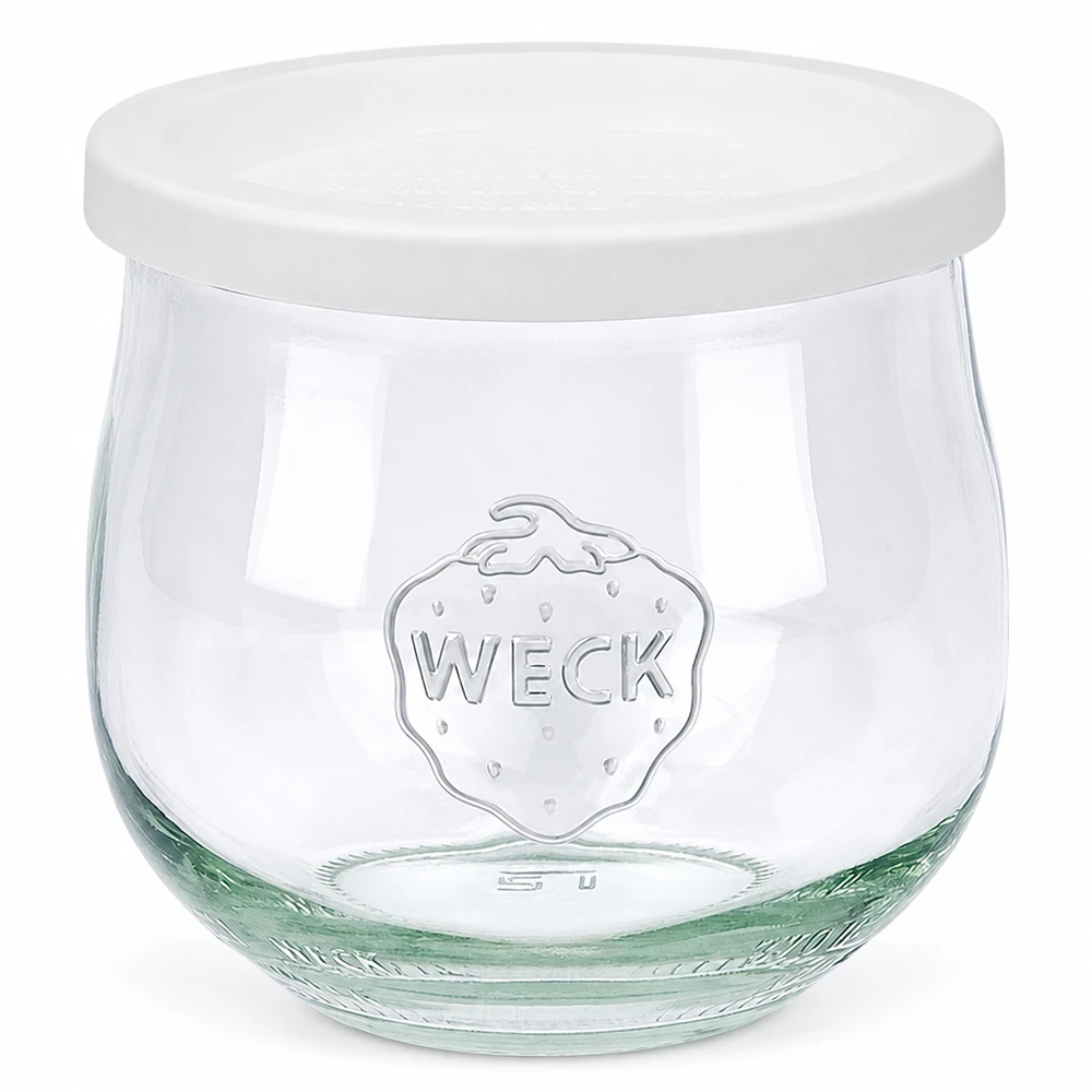 WECK Pot tulipe 370ml avec couvercle fraîcheur blanc RR80 Pot à conserves pour stockage et conservation