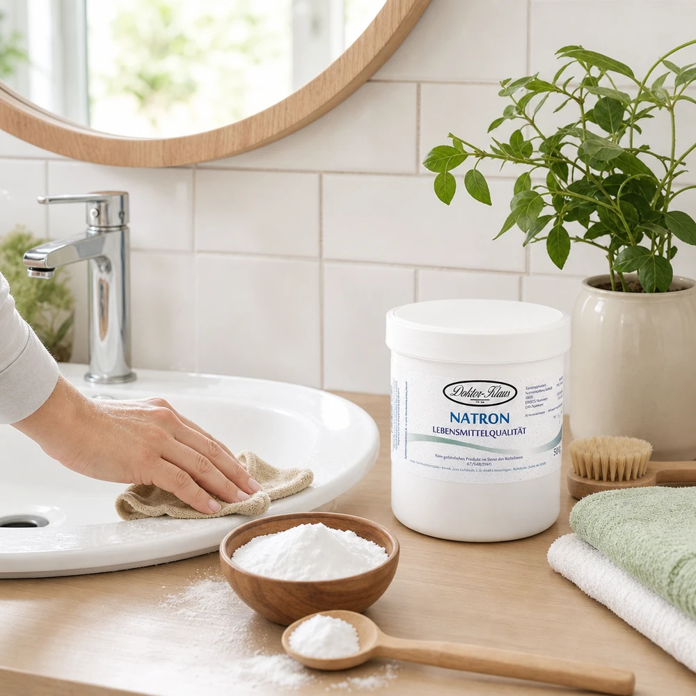 Bicarbonate de soude Doktor Klaus, en boîte blanche de 500 g, apte à l’utilisation alimentaire Doktor Klaus Natron 500g boîte polyvalente pour la pâtisserie, le nettoyage et les soins corporels dans la salle de bain