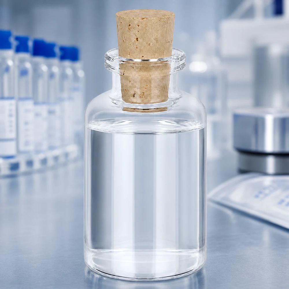 Flacon en verre clair 30 ml avec bouchon de liège 11/14 mm Rundglasflasche 30ml mit passendem Naturkorken 11/14mm für Laborproben und Sammlerstücke