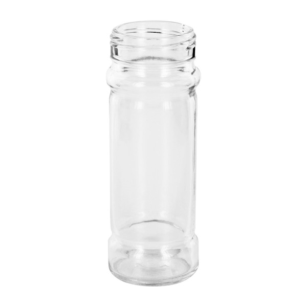 Pot à épices en verre transparent « Mary » de 100 ml avec filetage de 41 mm, pour le sel et les épices