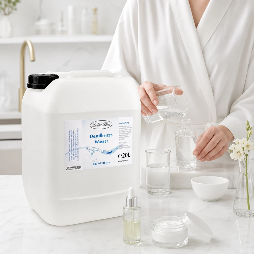 Eau distillée Doktor Klaus - Aqua dest 20 litres en jerrican premium teinte naturelle Doktor-Klaus eau distillée 20L idéale pour la fabrication de cosmétiques et de produits de soins DIY