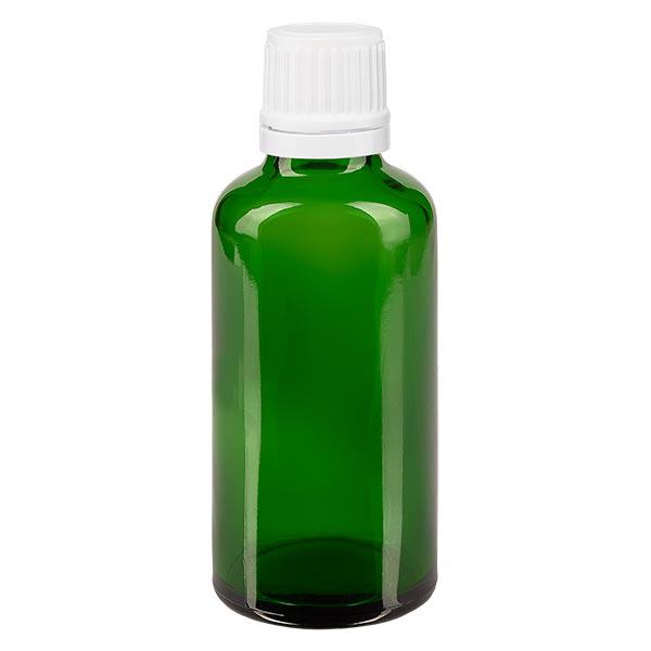 Flacon à pharmacie vert 50ml bouchon à vis blanc Bouchon d'originalité