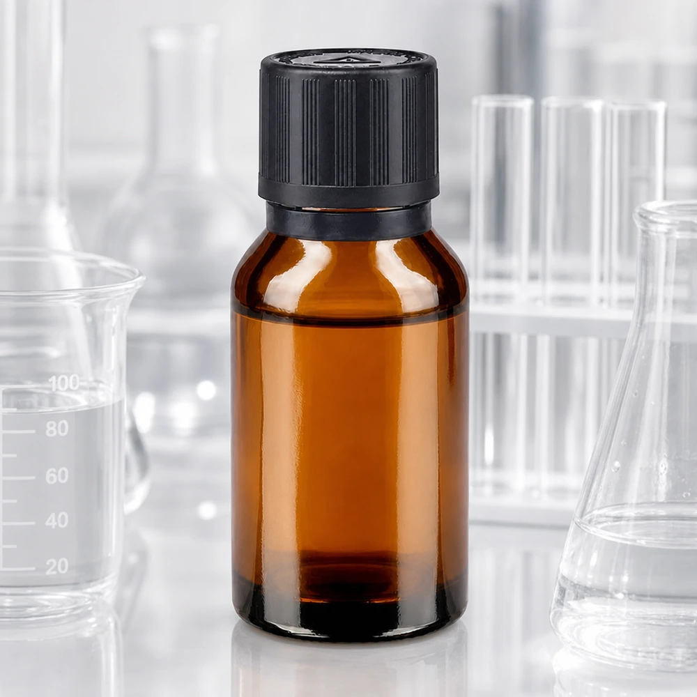 Flacon de pharmacie en verre ambré de 15 ml avec bouchon compte-gouttes de 1 mm et bouchon de sécurité noir pour enfants