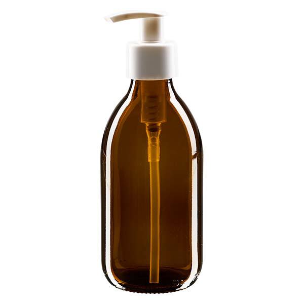Flacon médical de 250 ml avec pompe doseuse blanche Flacon médical de 250 ml avec pompe doseuse blanche
