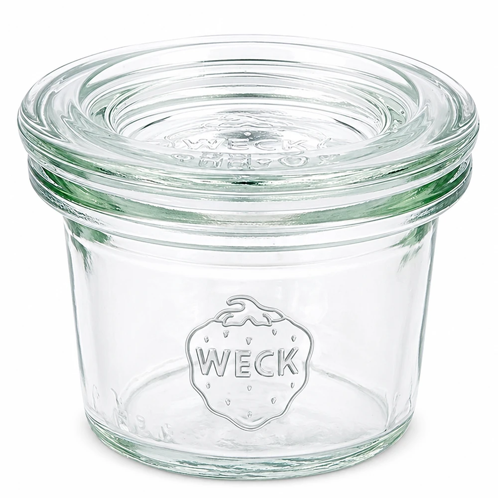 35ml bocal conique avec bouchon en verre WECK RR40 35ml WECK Pot renversé RR40 avec couvercle en verre transparent pour confiture et conservation