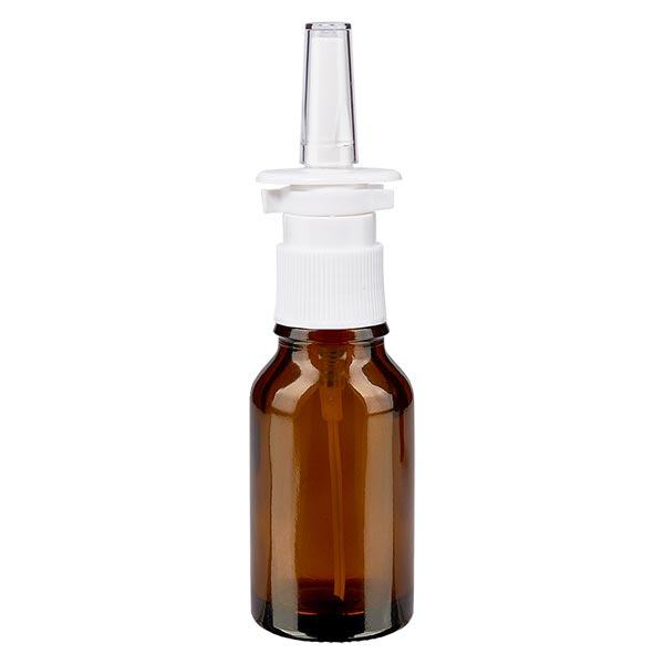 Flacon de pharmacie brun 15ml vaporisateur nasal blanc Std