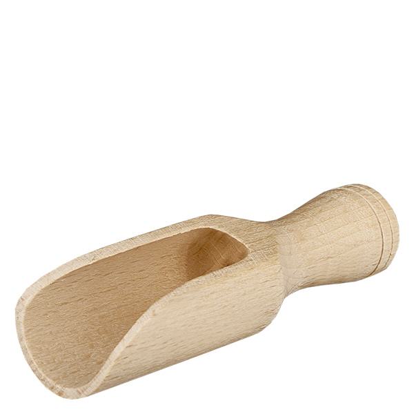 Pelle en bois taille S forme semi-circulaire - 75mm de long Petite pelle en bois semi-circulaire 7,5cm naturelle non traitée pour les épices, les herbes et le thé en bois de hêtre