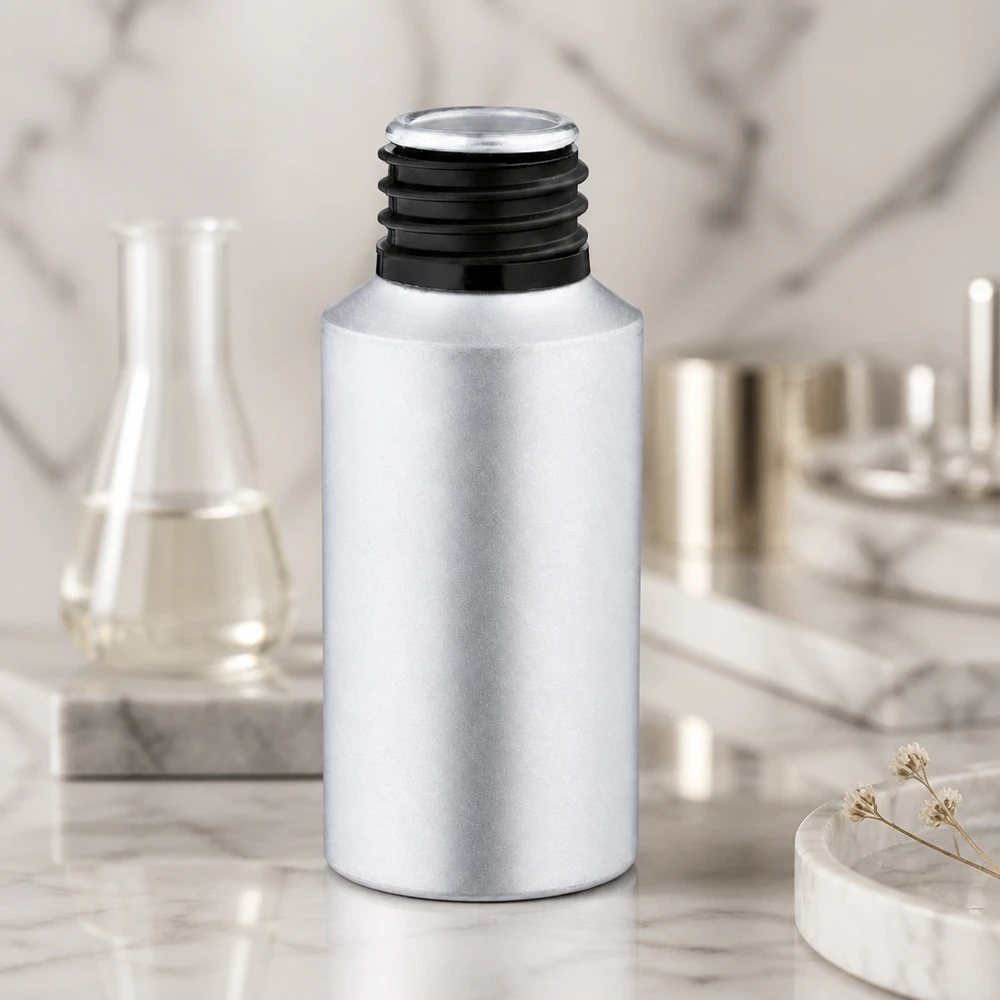 Bouteille en aluminium durable de 30 ml au design robuste, parfaite pour les produits de soin faits maison
