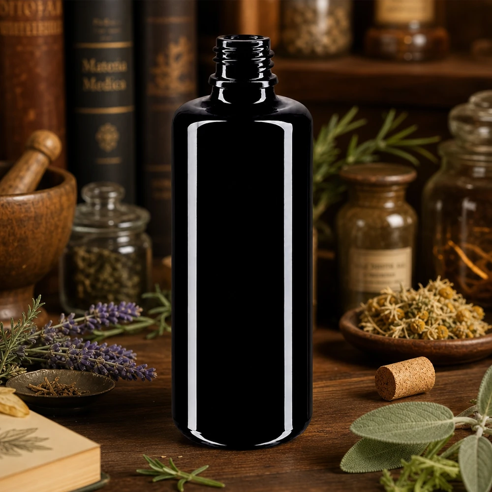 Flacon compte-gouttes Orion 50ml Miron en verre violet de haute qualité pour granules de fleurs de Bach et extraits naturels