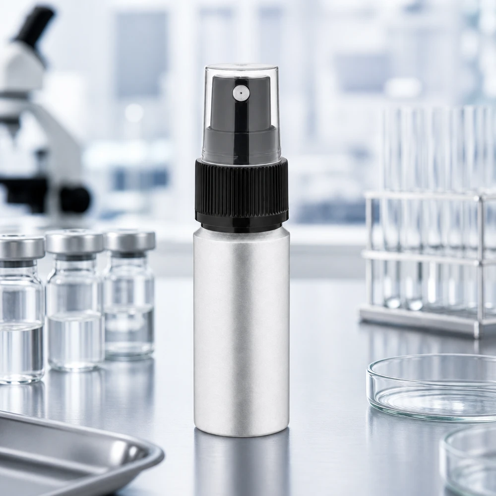 Bouteille en aluminium teinté 20 ml, avec vaporisateur à pompe noir Flacon en aluminium rechargeable de 20 ml avec vaporisateur à pompe pour une utilisation cosmétique respectueuse de l'environnement