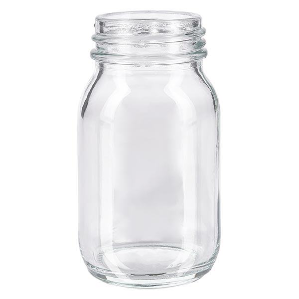 Bocal à col large en verre clair 100 ml, goulot DIN 40, sans couvercle Bocal à col large en verre clair 100 ml, goulot DIN 40, sans couvercle