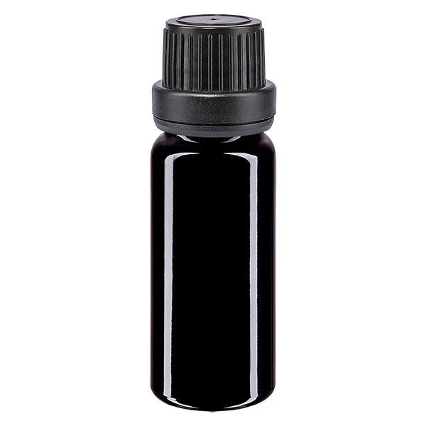 Flacon de pharmacie violet 10ml bouchon vissable noir bouchon inviolabilité Flacon de pharmacie violet 10ml bouchon vissable noir bouchon inviolabilité