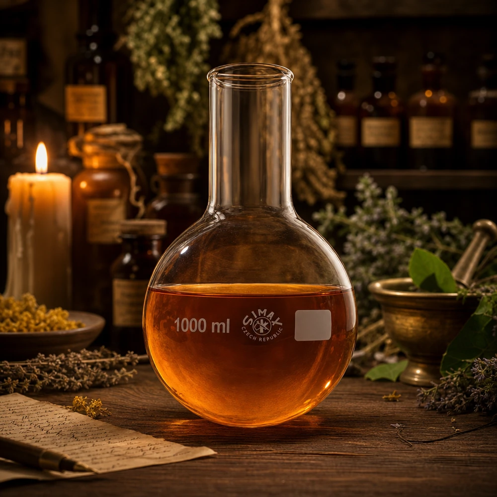 Ballon à fond plat 1000ml col large borosilicate avec bord arrondi Verrerie de laboratoire Ballon rond 1000ml col large pour les réactions de synthèse et les méthodes analytiques
