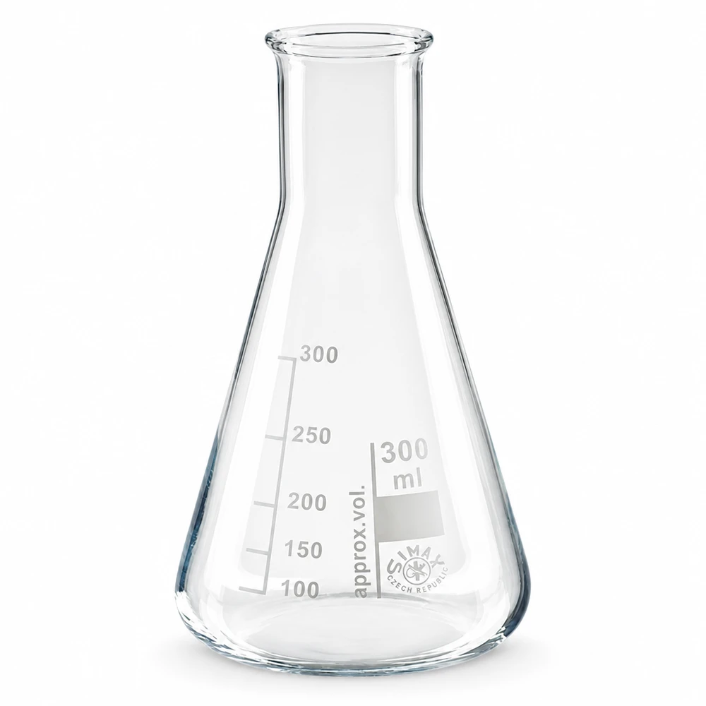 Erlenmeyer 300ml col étroit, verre borosilicate