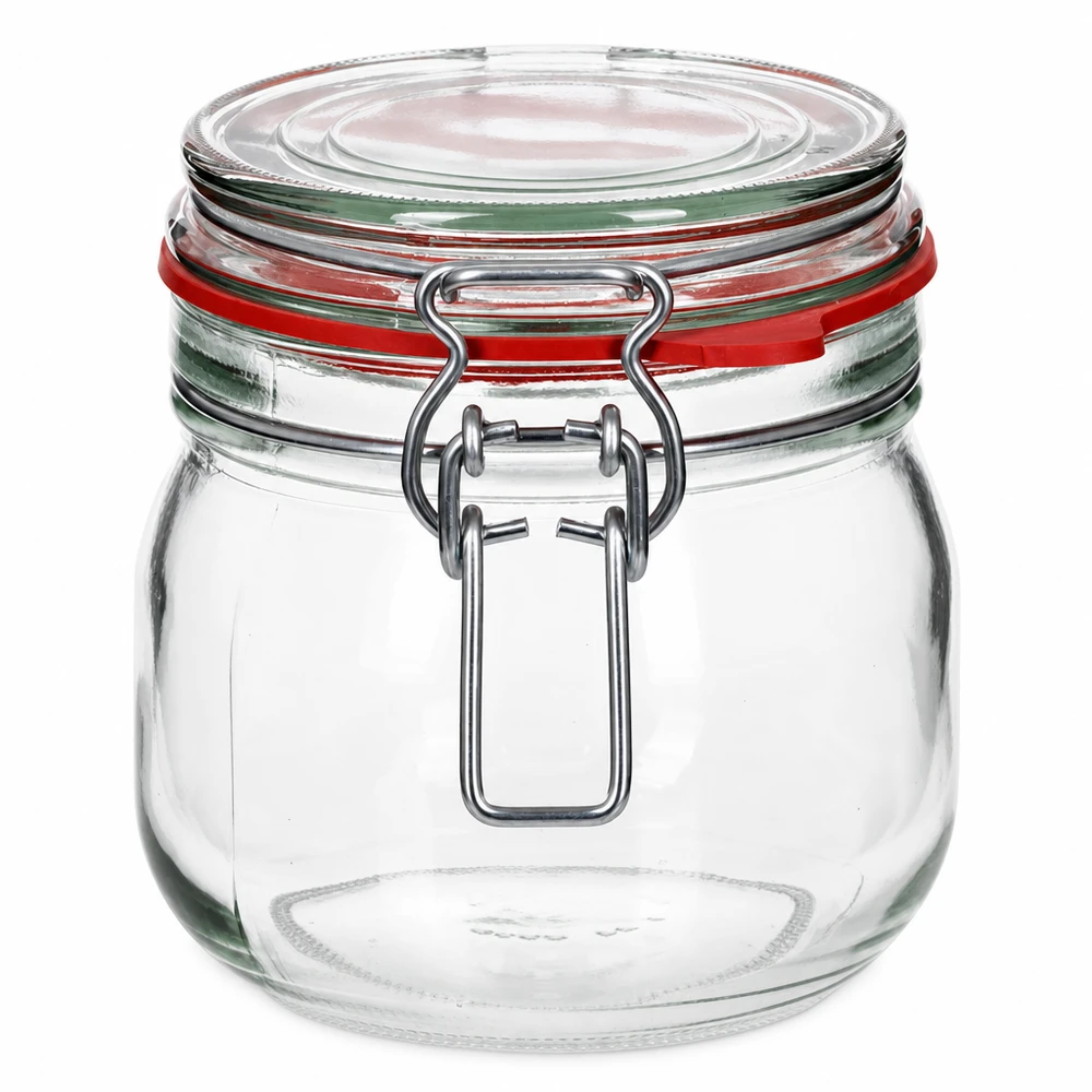 Bocal de conservation de 634 ml, type G, avec bouchon à clip UN.. Bocal à provisions de 634 ml avec fermeture à étrier pour la cuisine et la maison