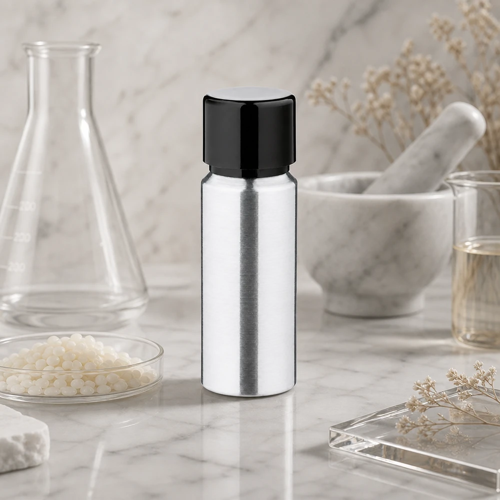Flacon en aluminium compact de 20 ml avec bouchon à visser en aluminium robuste pour un usage quotidien