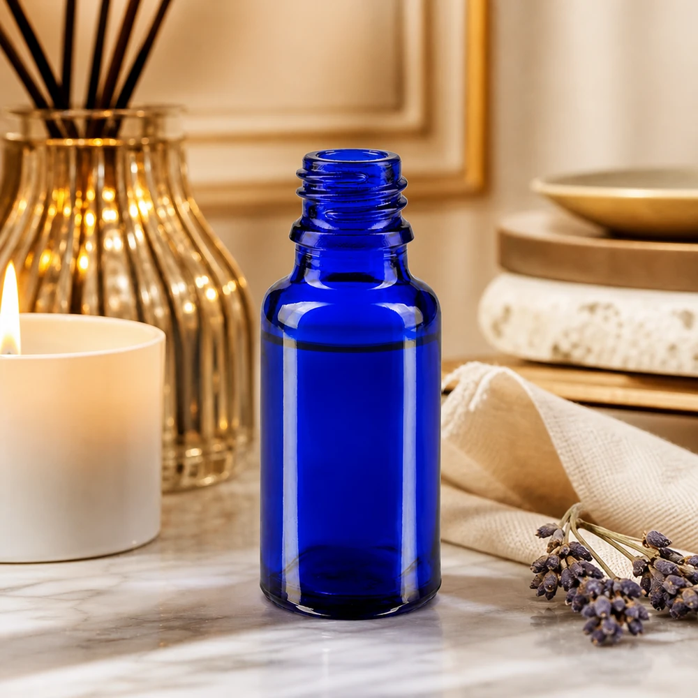 Bouteille de pharmacie style vintage de 20ml en bleu classique en verre traditionnel ApoGlas