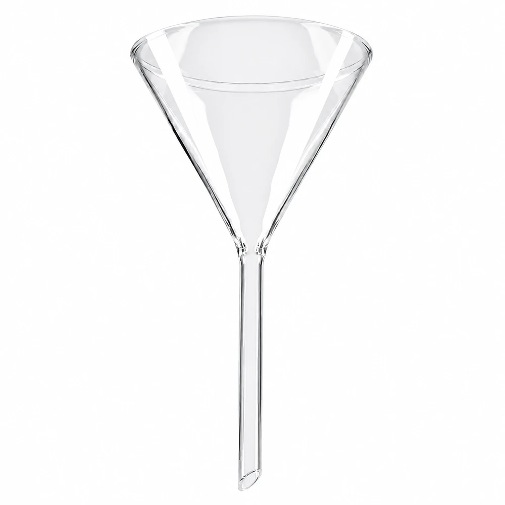 Entonnoir en verre borosilicaté 85mm de diamètre avec angle de 60 degrés pour les besoins du laboratoire