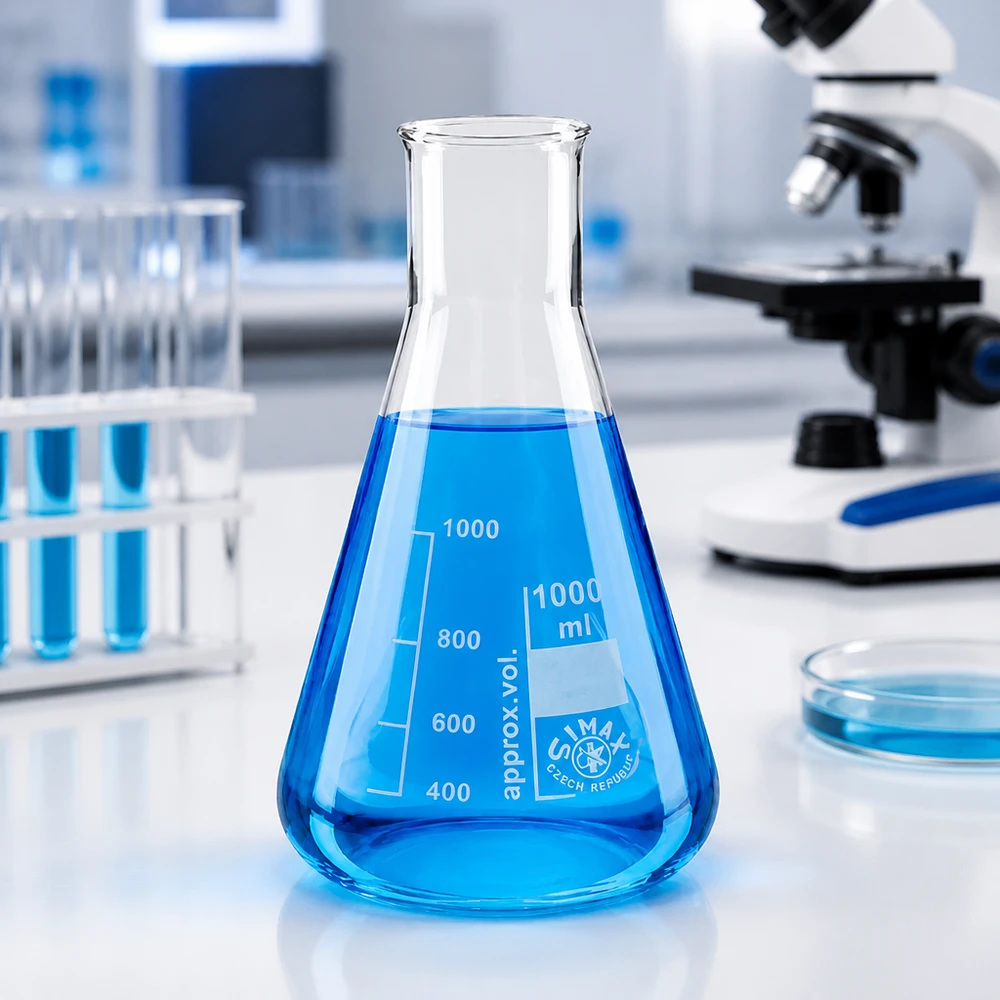 Fioles jaugées 200ml à col large et graduées, idéales pour la volumétrie et les titrations