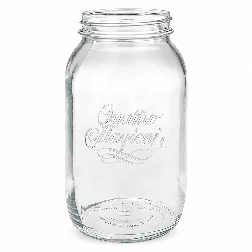 1500ml Quattro Stagioni bocal ménager avec pas de vis, bocal transparent pour la cuisine et les provisions