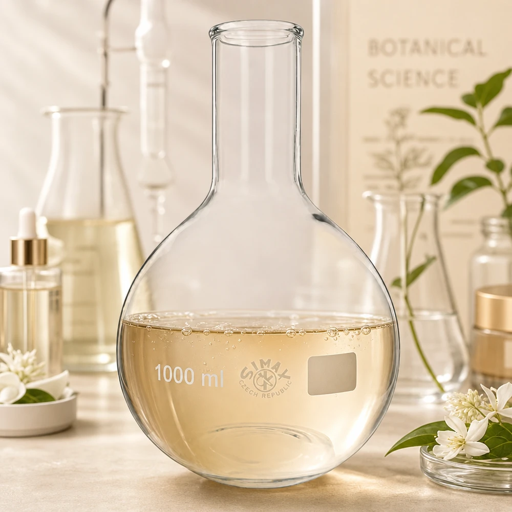 Ballon à col étroit 1000ml pour les extraits botaniques et les substances naturelles dans les laboratoires de recherche