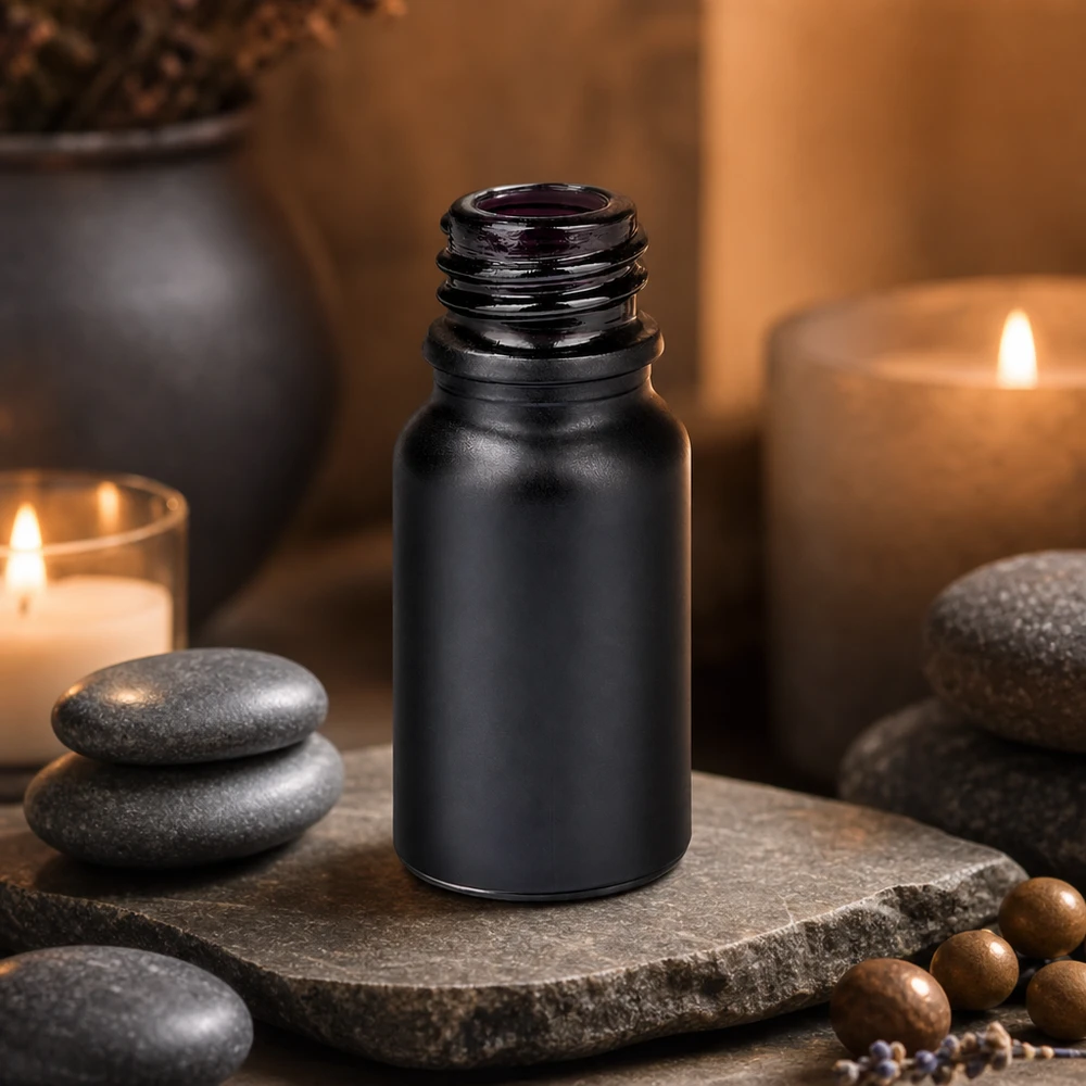 Bouteille de pharmacie de 10ml BlackLine UT18/10 UNiTWIST Bouteille de pharmacie BlackLine UT18/10 UNiTWIST de 10 ml d'aspect noir élégant pour les préparations de haute qualité