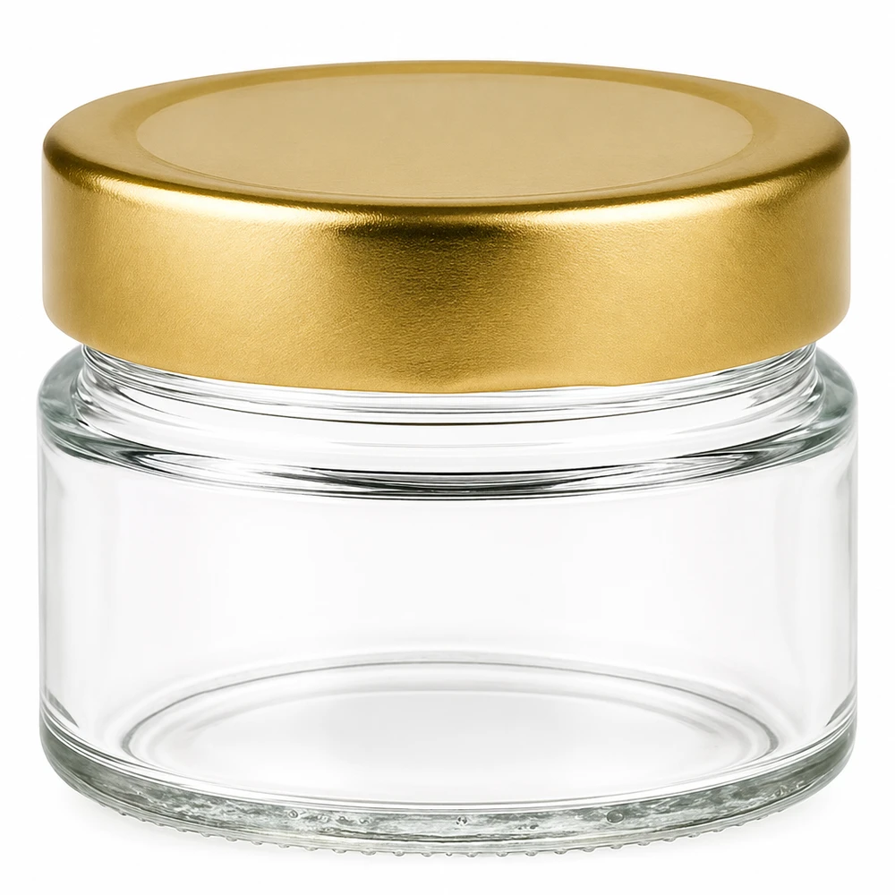 80ml Verre rond avec couvercle BasicSeal or UNiTWIST