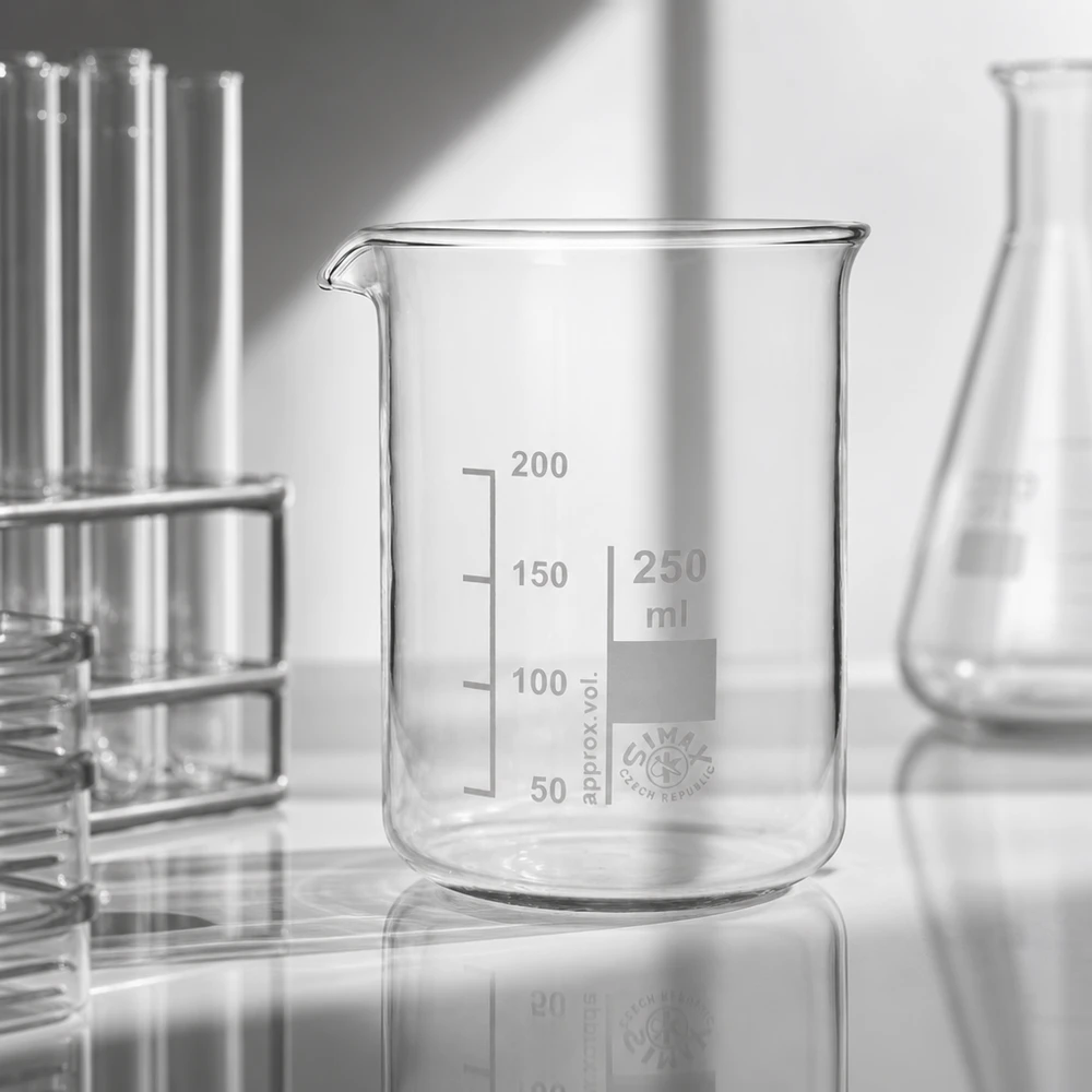 Verre mesureur précis de 250 ml en verre borosilicaté transparent pour une détermination exacte du volume