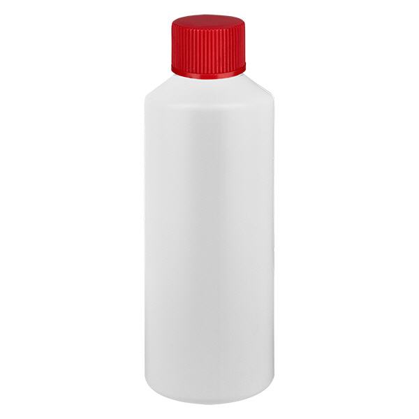 Flacon à pharmacie HDPE 100ml blanc avec bouchon vissable rouge Flacon à pharmacie HDPE 100ml blanc avec bouchon vissable rouge