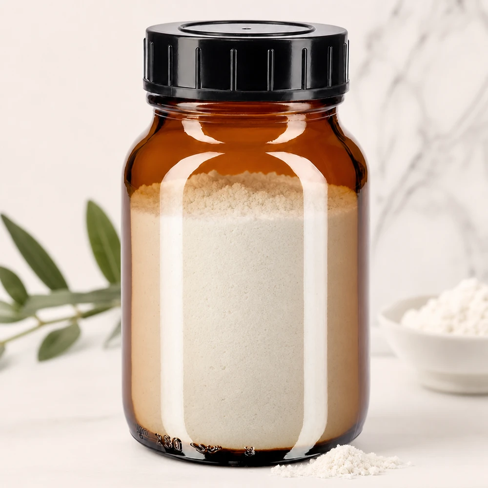 Bocal à col large en verre ambré 250 ml + couvercle à vis
