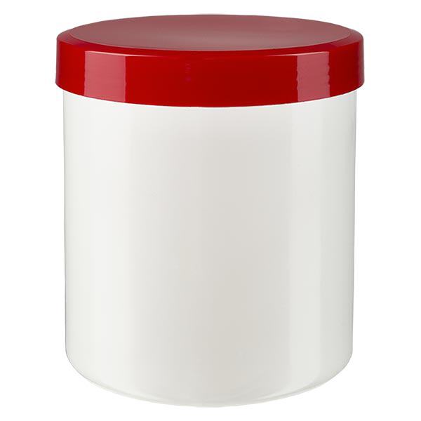 Pot à onguent blanc 20 g avec couvercle rouge (PP) Pot à onguent blanc 20 g avec couvercle rouge (PP)