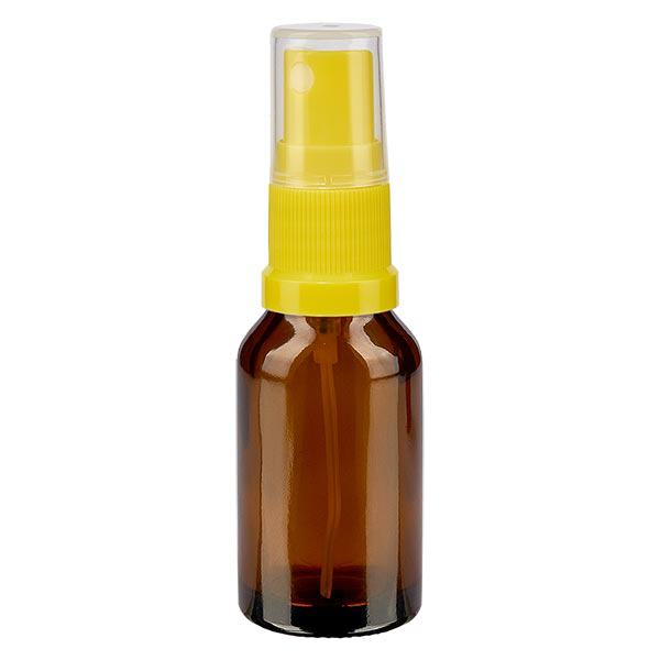 Flacon de pharmacie brun 30ml embout spray jaune Flacon de pharmacie brun 30ml embout spray jaune