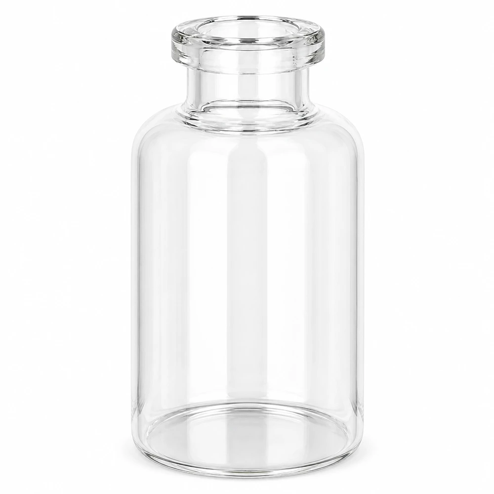 Zylindrische Klarglas Injektionsflasche 30ml mit engem Hals und flachem Boden