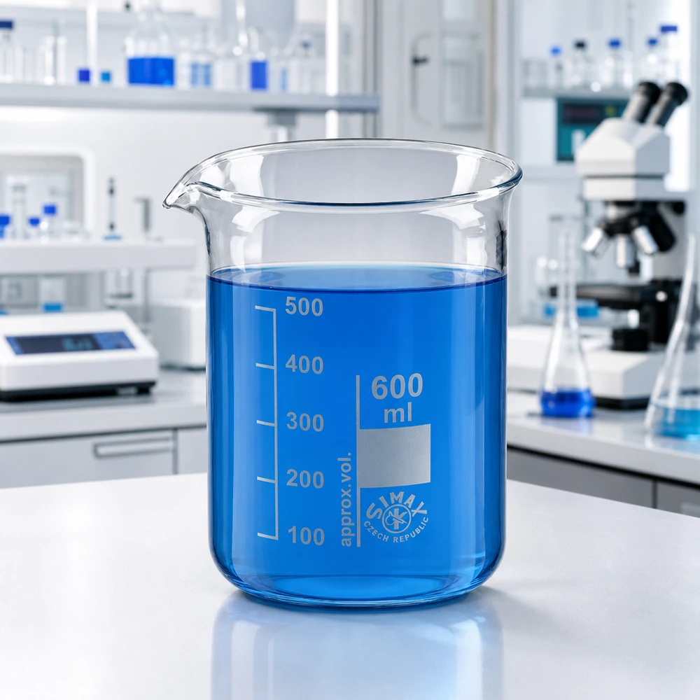 Gobelet en verre borosilicaté de 600ml forme basse avec graduation et bec verseur pour une mesure précise