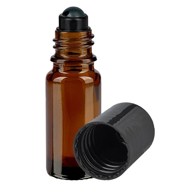 Flacon de déodorant en verre ambré 10 ml, déo à bille vide Flacon de déodorant en verre ambré 10 ml, déo à bille vide