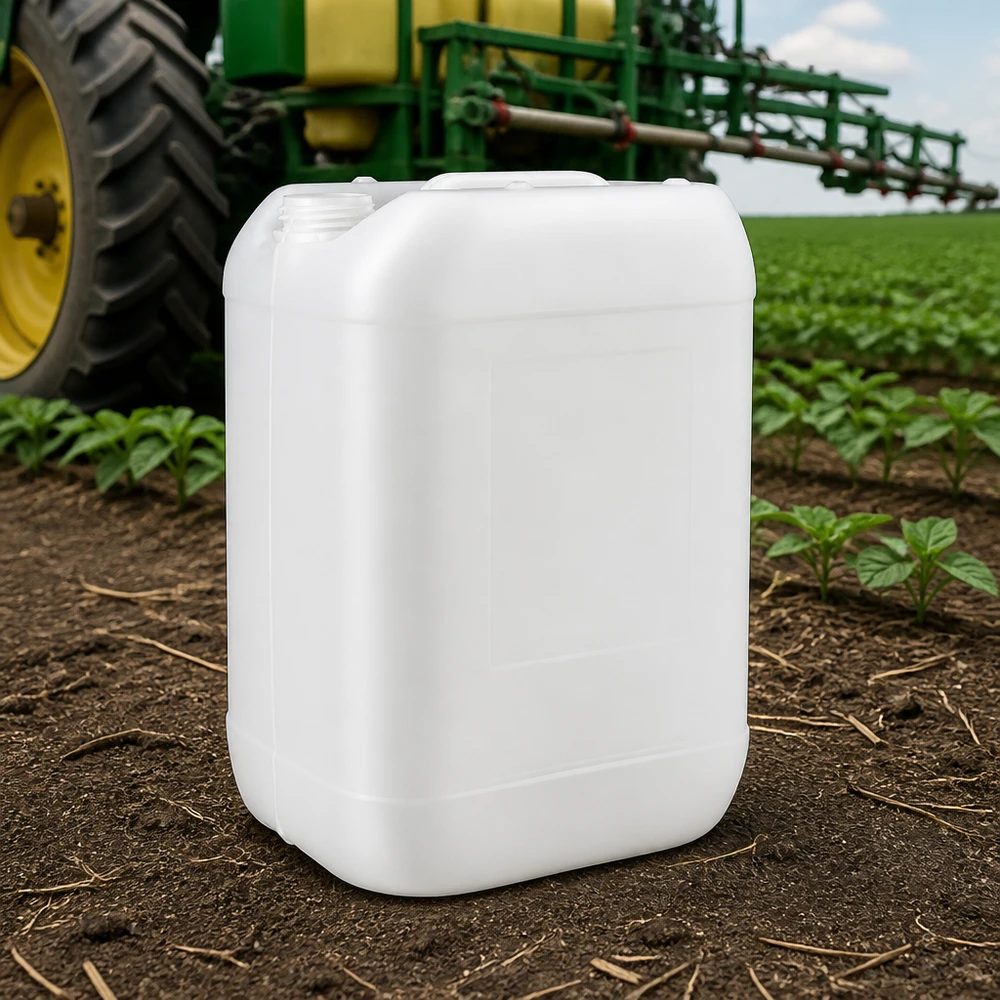 Jerrican de 25 litres sans bouchon Bidon pour produits agrochimiques de 25 litres, récipient en PEHD blanc sans bouchon, utilisé sur le terrain