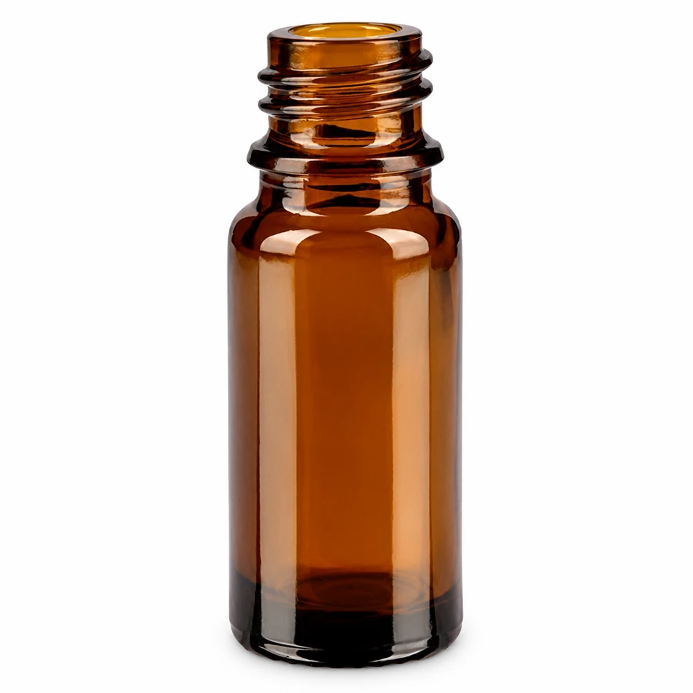 Flacon compte-gouttes 10 ml DIN18 - verre brun Bouteille de pharmacie en verre brun de 10ml à visser pour huiles essentielles et médicaments