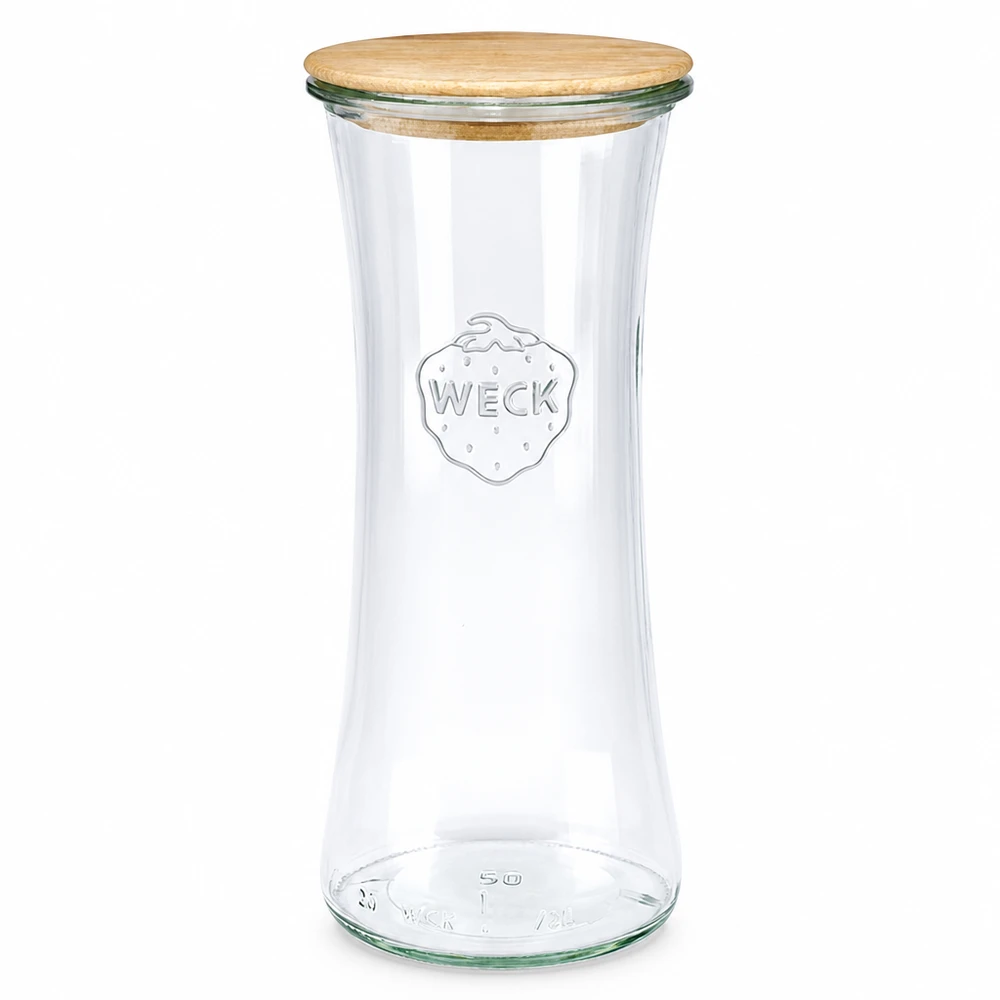 700ml bocal à gourmandises WECK RR80 avec couvercle en bois WECK Pot à délicatesse 700ml RR80 avec couvercle en bois Pot de conservation transparent Boîte en verre avec couvercle en bambou
