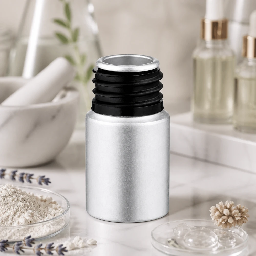 Bouteille en aluminium teinté 10 ml, sans bouchon Flacon en aluminium décapé de 10ml en argent élégant pour la fabrication professionnelle de cosmétiques