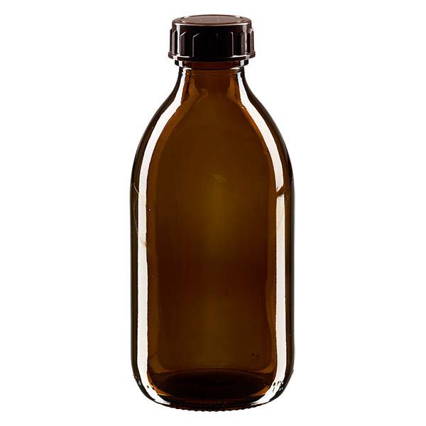 Flacon médical de 250 ml avec bouchon marron Flacon médical de 250 ml avec bouchon marron