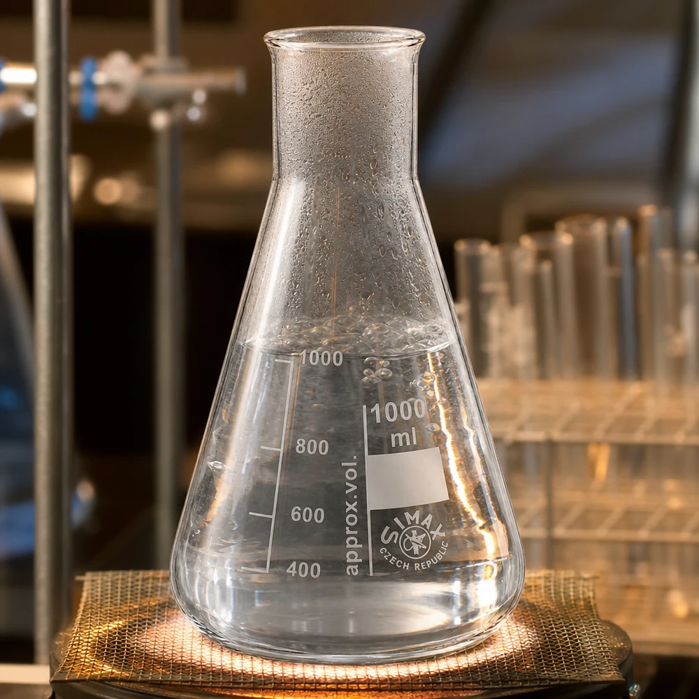 Erlenmeyer 1000ml col large, verre borosilicate Erlenmeyer 1000ml col large, verre borosilicate