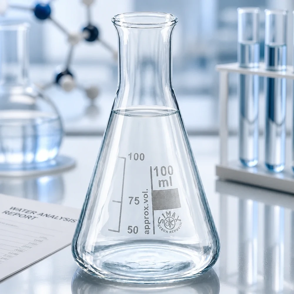 Fiole erlenmeyer 100ml résistante à la chaleur avec col étroit pour des travaux de laboratoire en toute sécurité